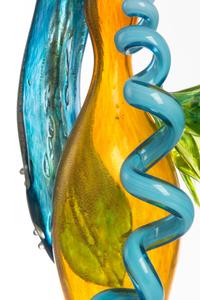 Dale Chihuly, (American, b. 1941), Sienna Piccolo Venetian with Blue Leaf, 1994 (from Venetian series)