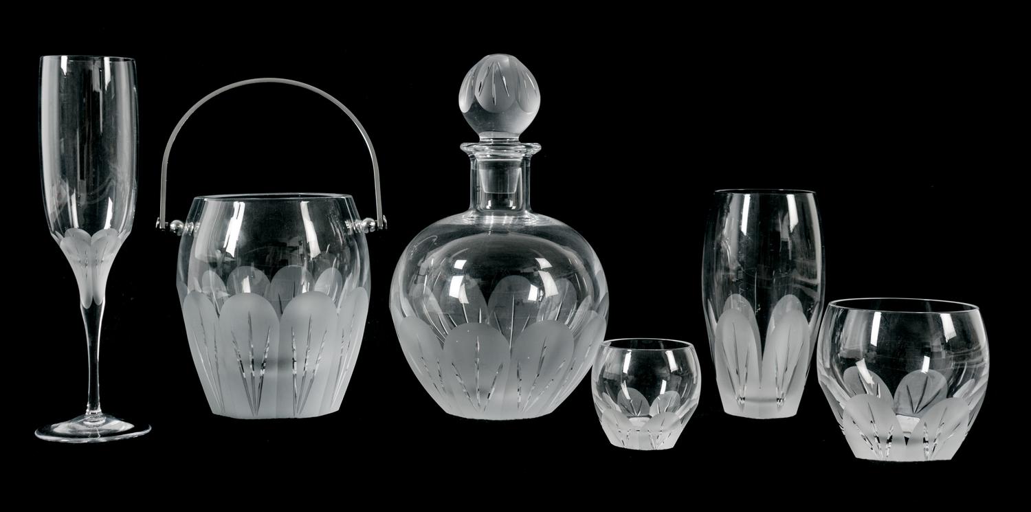 A Sevres Glass Barware Set Height of decanter 9 inches. — 20TH CENTURY