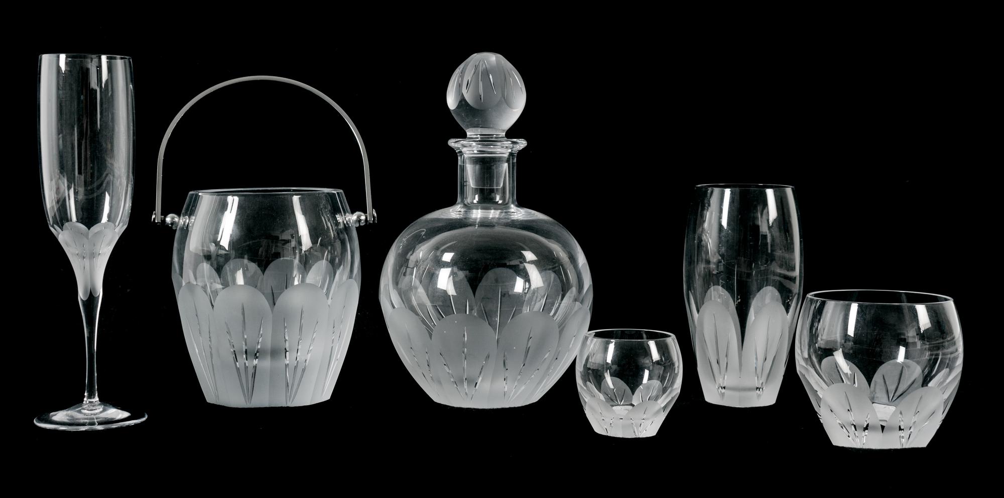 A Sevres Glass Barware Set Height of decanter 9 inches. — 20TH CENTURY