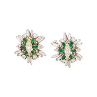 DIAMOND AND EMERALD EARRINGS AND PENDANT NECKLACE