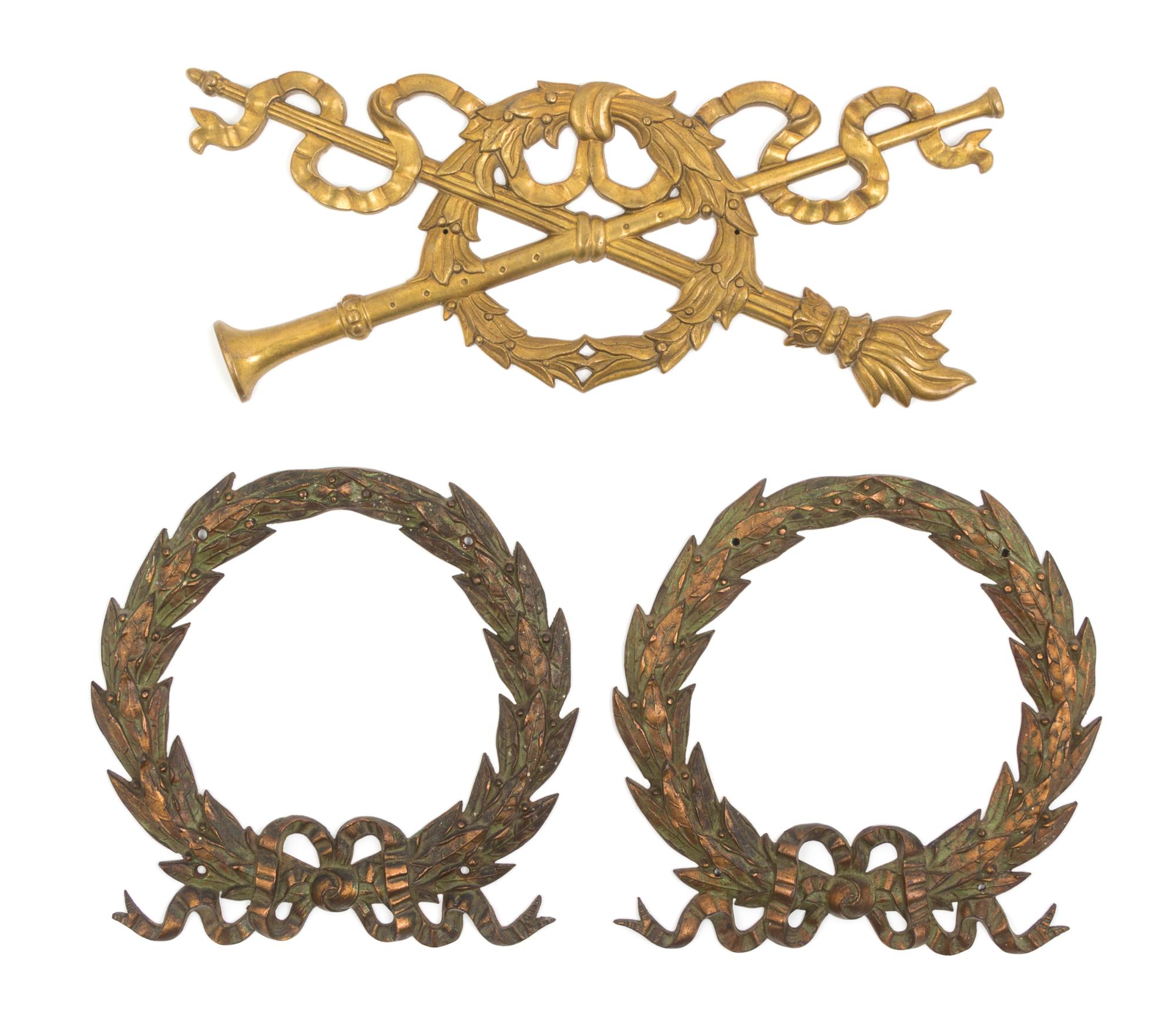 Three Continental Bronze Appliques Width of widest 15 inches. — LATE 19TH/EARLY 20TH CENTURY