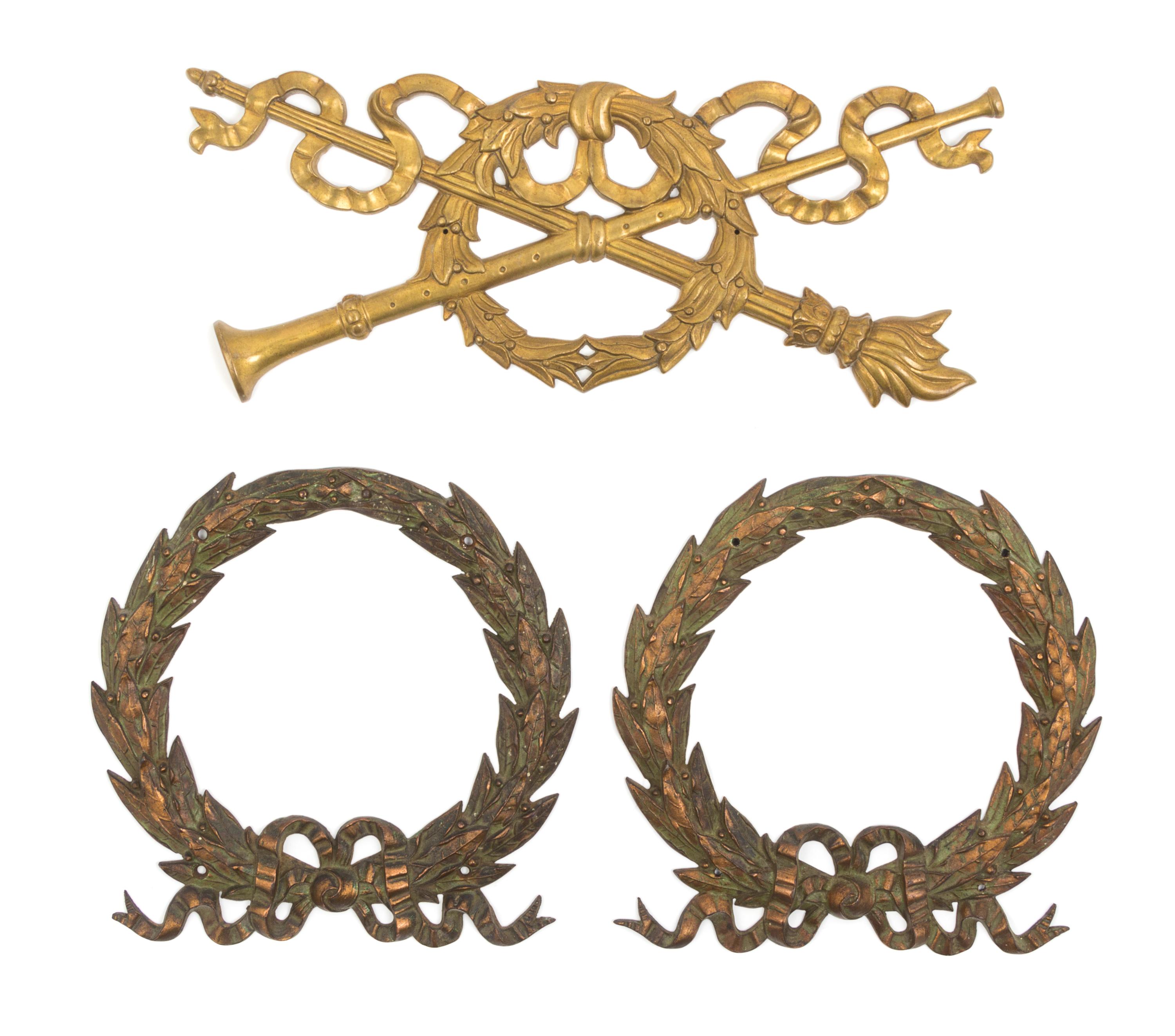 Three Continental Bronze Appliques Width of widest 15 inches. — LATE 19TH/EARLY 20TH CENTURY