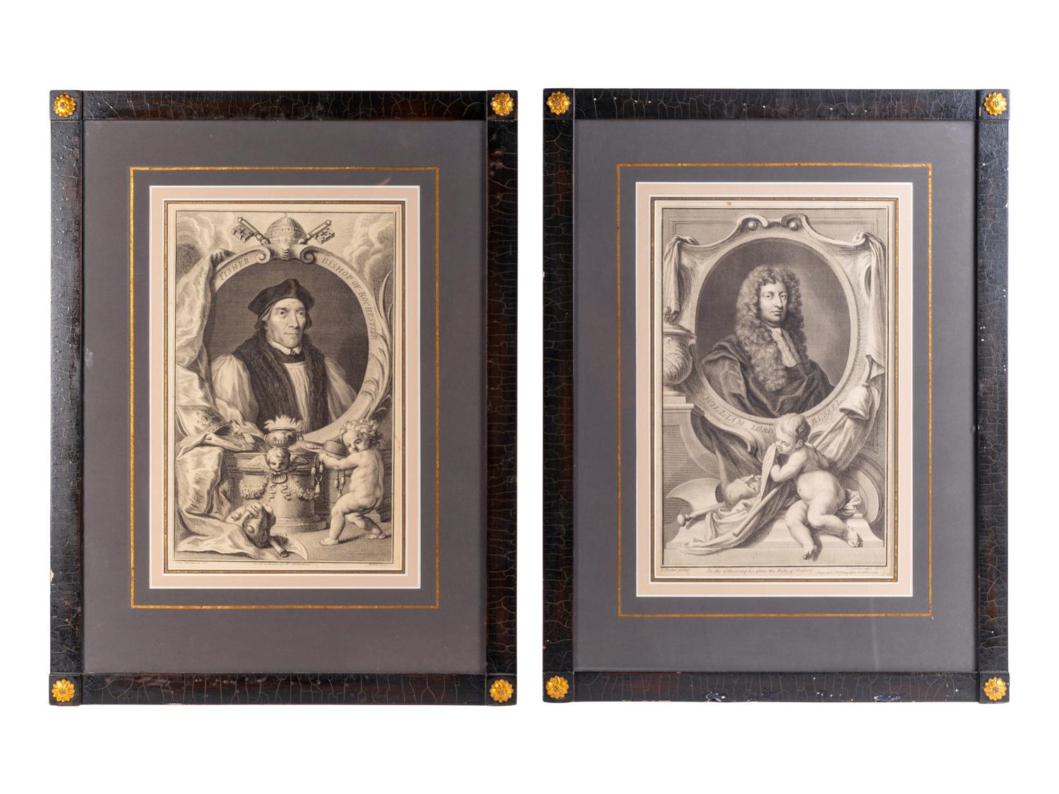 Fisher, Bishop of Rochester and William Lord Russel (a pair of engravings)