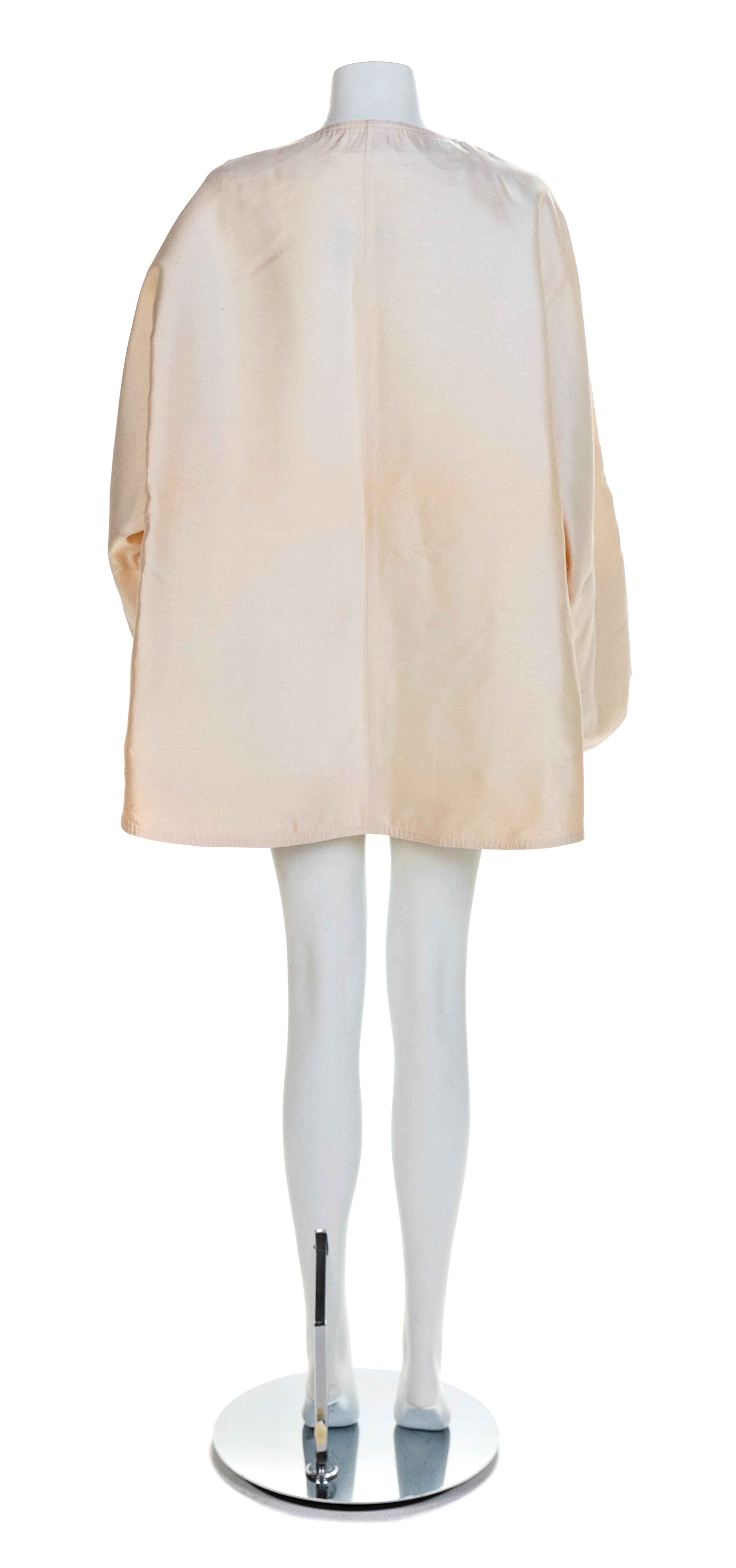 Gianni Versace Oversized White Silk Jacket, 1990s No size label
