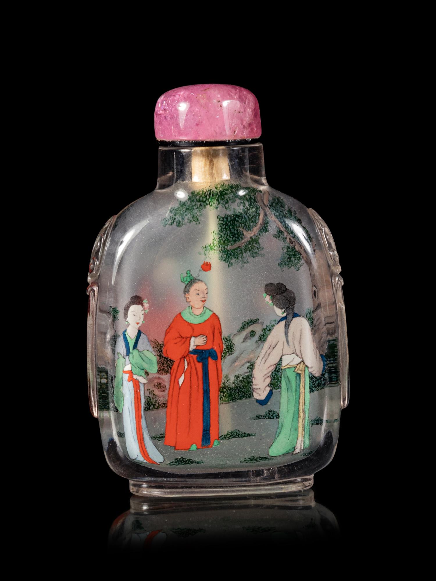 An Inside Painted Rock Crystal Snuff Bottle