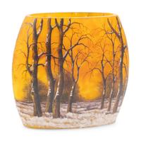 A Daum Nancy 'Winter' Enameled Glass Pillow Vase
