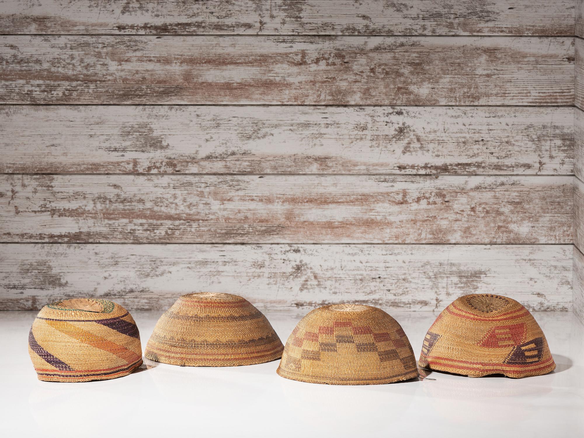 Modoc Polychrome Basketry Hats