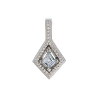 FANCY GRAY-BLUE DIAMOND AND DIAMOND PENDANT