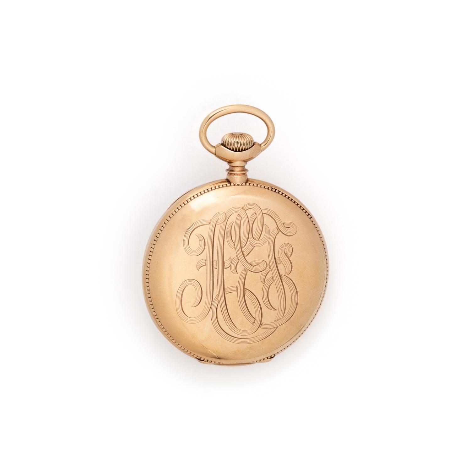 BIGELOW, KENNARD & CO., 14K YELLOW GOLD OPEN FACE POCKET WATCH
