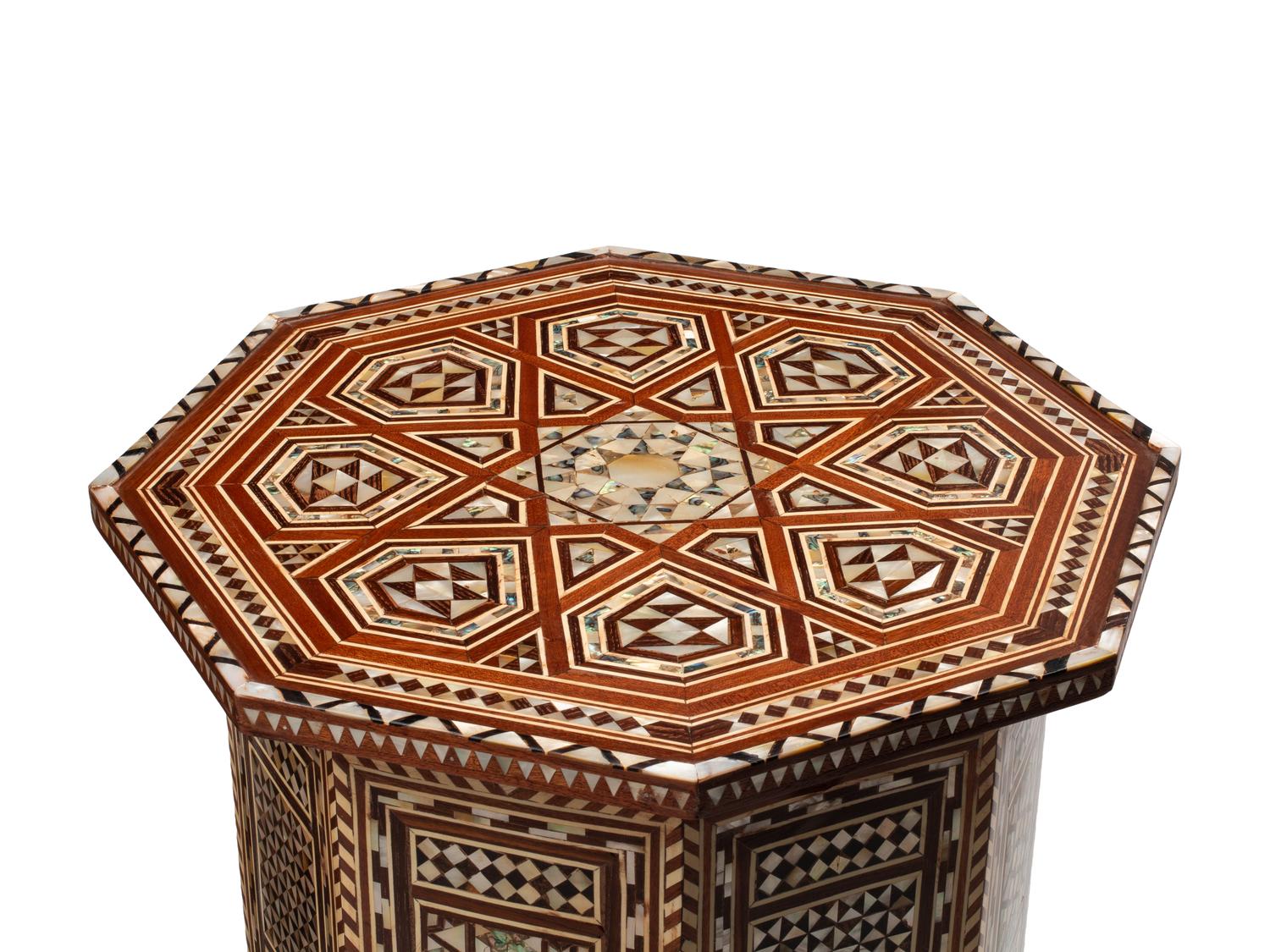 A Pair of Levantine Mother-of-Pearl Inlaid Side Tables