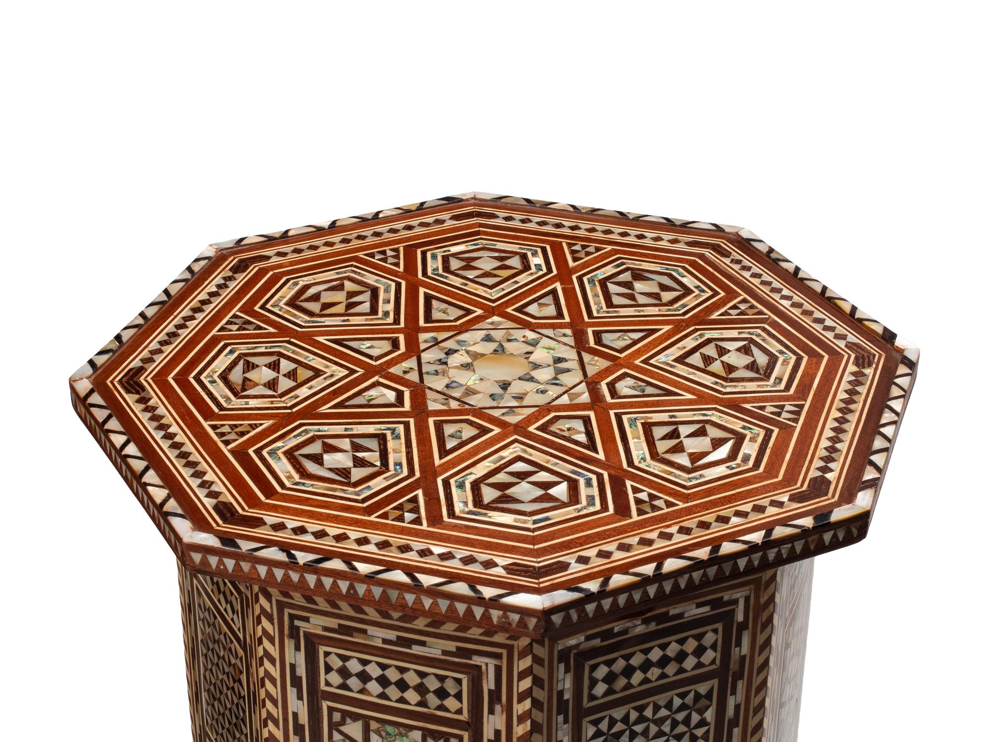A Pair of Levantine Mother-of-Pearl Inlaid Side Tables
