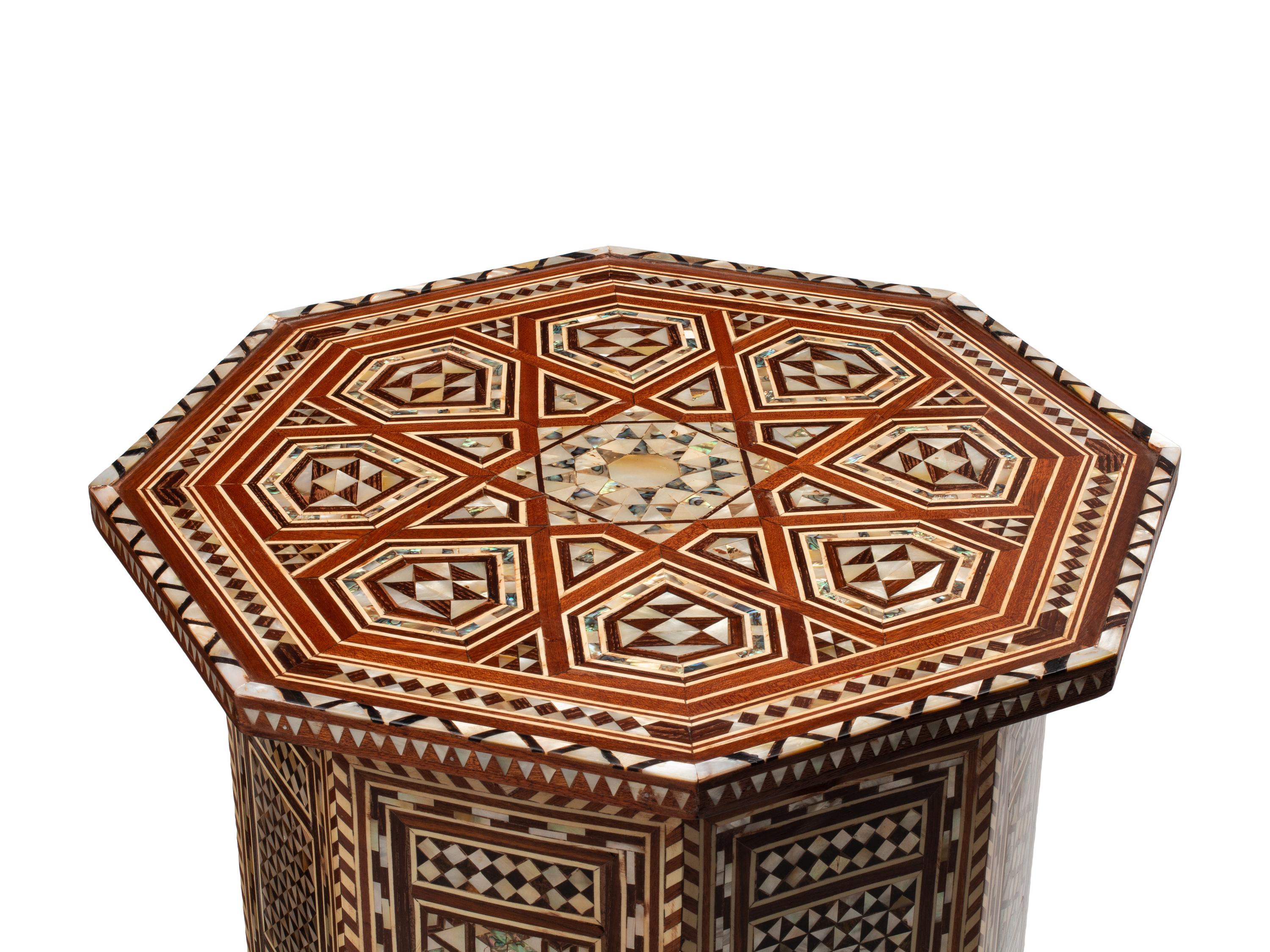 A Pair of Levantine Mother-of-Pearl Inlaid Side Tables
