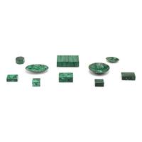 A Group of Ten Malachite Veneered Table Articles