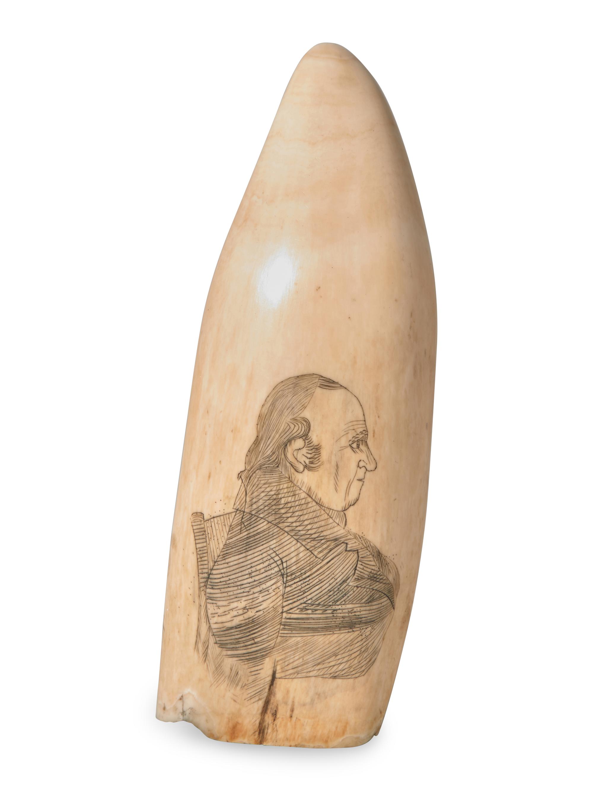 A Scrimshaw Whale's Tooth, 19th Century