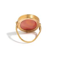 A Neoclassical Gold and Carnelian Finger Ring with a Male Portrait Head of Timaeus of Locris