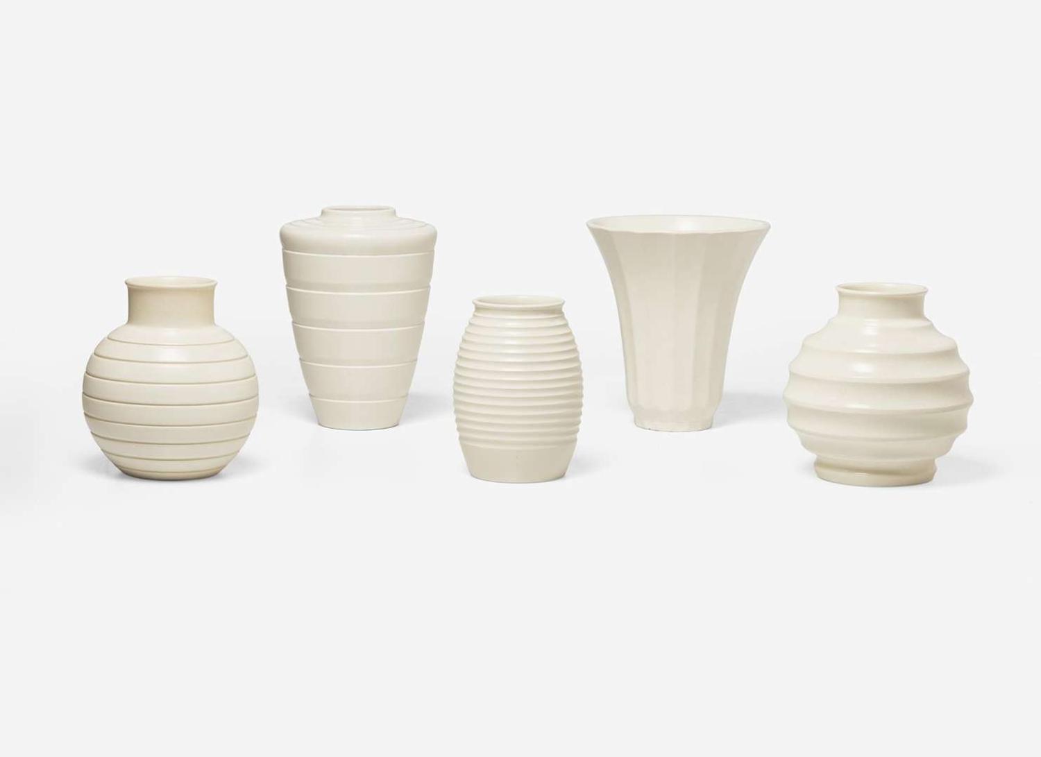 Five Wedgwood Keith Murray Designed Vases, UK, 1930s