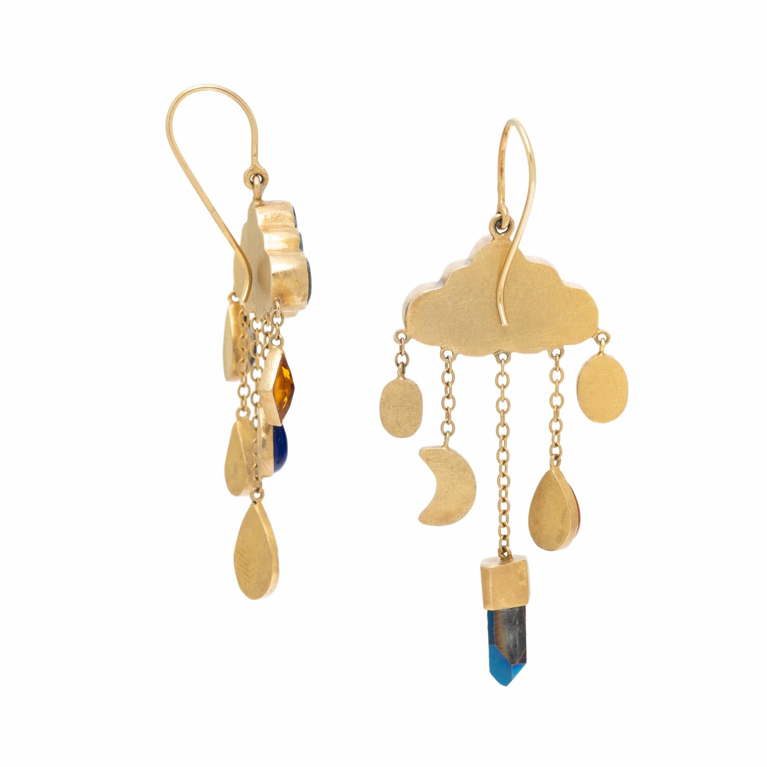 GRAINNE MORTON, LAPIS LAZULI AND MULTIGEM 'CLOUD AND RAIN' EARRINGS