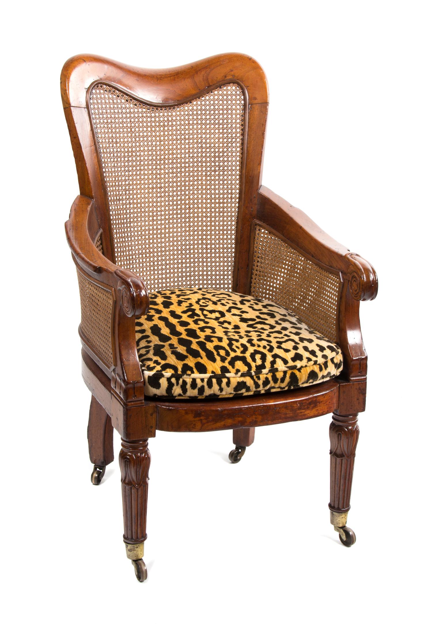 A Regency Mahogany Library Chair Height 38 inches. — EARLY 19TH CENTURY