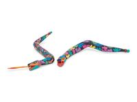 Two Carved and Polychrome Painted Folk Art Snakes