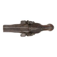 French Double Barrel Flintlock Pistol by Rennes Jourjon
