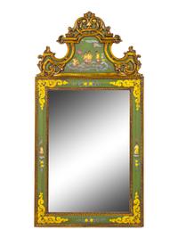 A Georgian Style Painted and Parcel Gilt Mirror