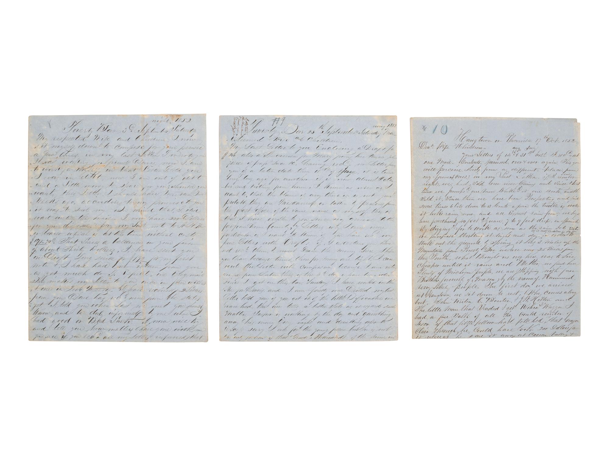 [GOLD RUSH]. Extensive California Gold Rush archive of William J. Jewell (1818-1885) including letters, diaries, and photographs, ca. 1852-1853.