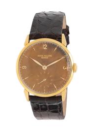 PATEK PHILIPPE, REF. 1578 18K YELLOW GOLD 'CALATRAVA' 'GENERAL MOTORS' WATCH WITH RARE 'TROPICAL' DIAL, BOX & EXTRACT FROM THE ARCHIVES