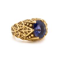 JANET YASEEN, YELLOW GOLD AND IOLITE RING