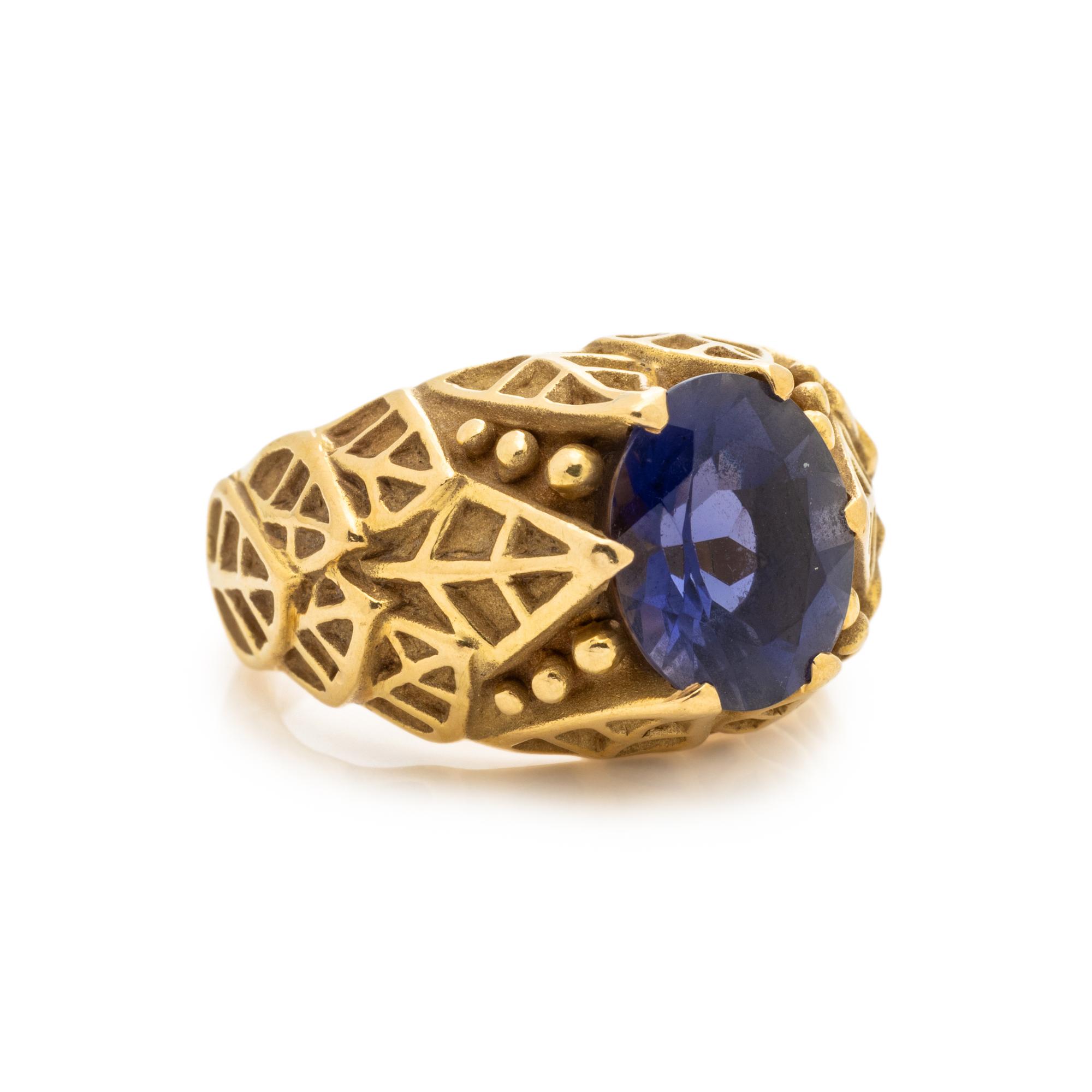 JANET YASEEN, YELLOW GOLD AND IOLITE RING