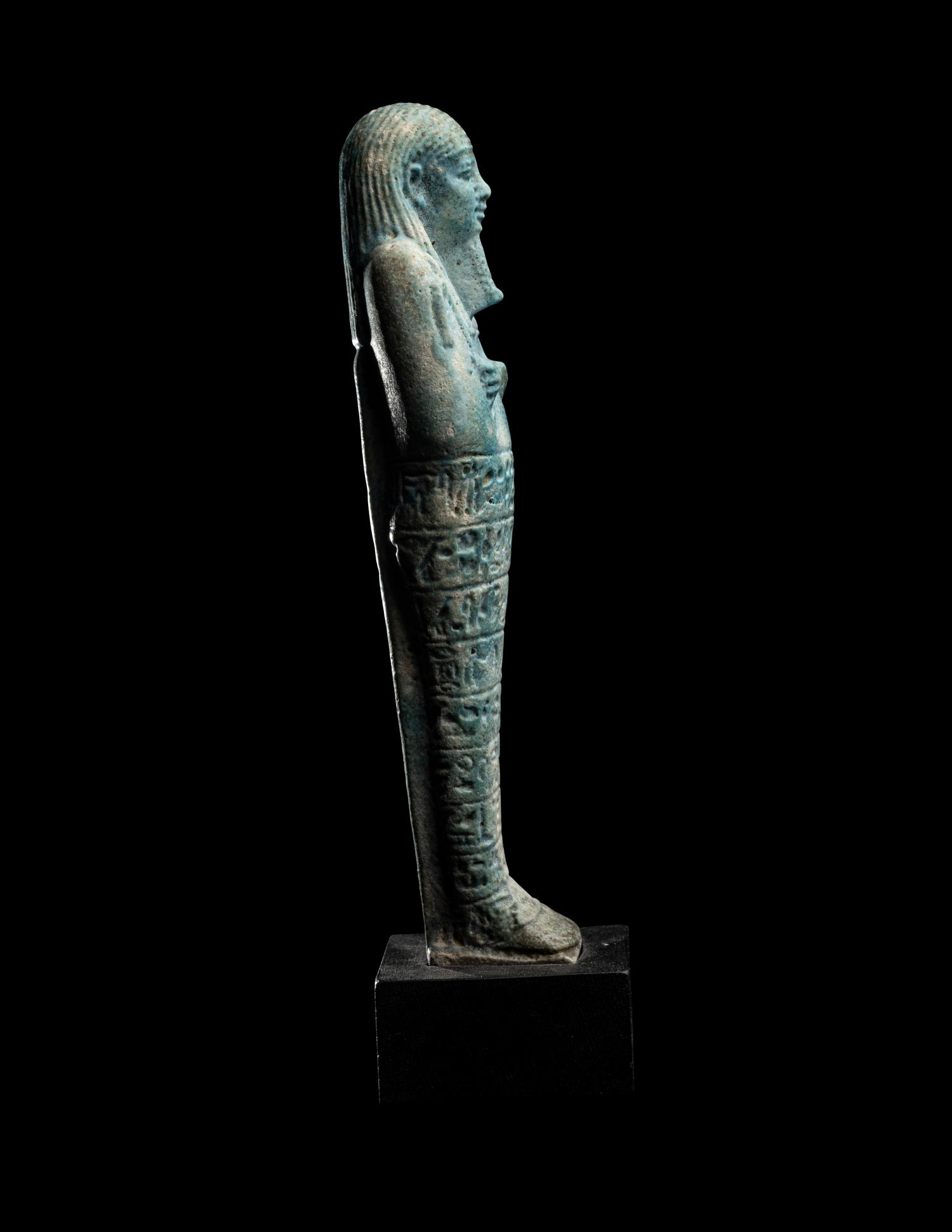 An Egyptian Blue Faience Ushabti