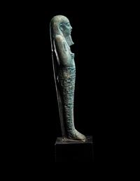 An Egyptian Blue Faience Ushabti