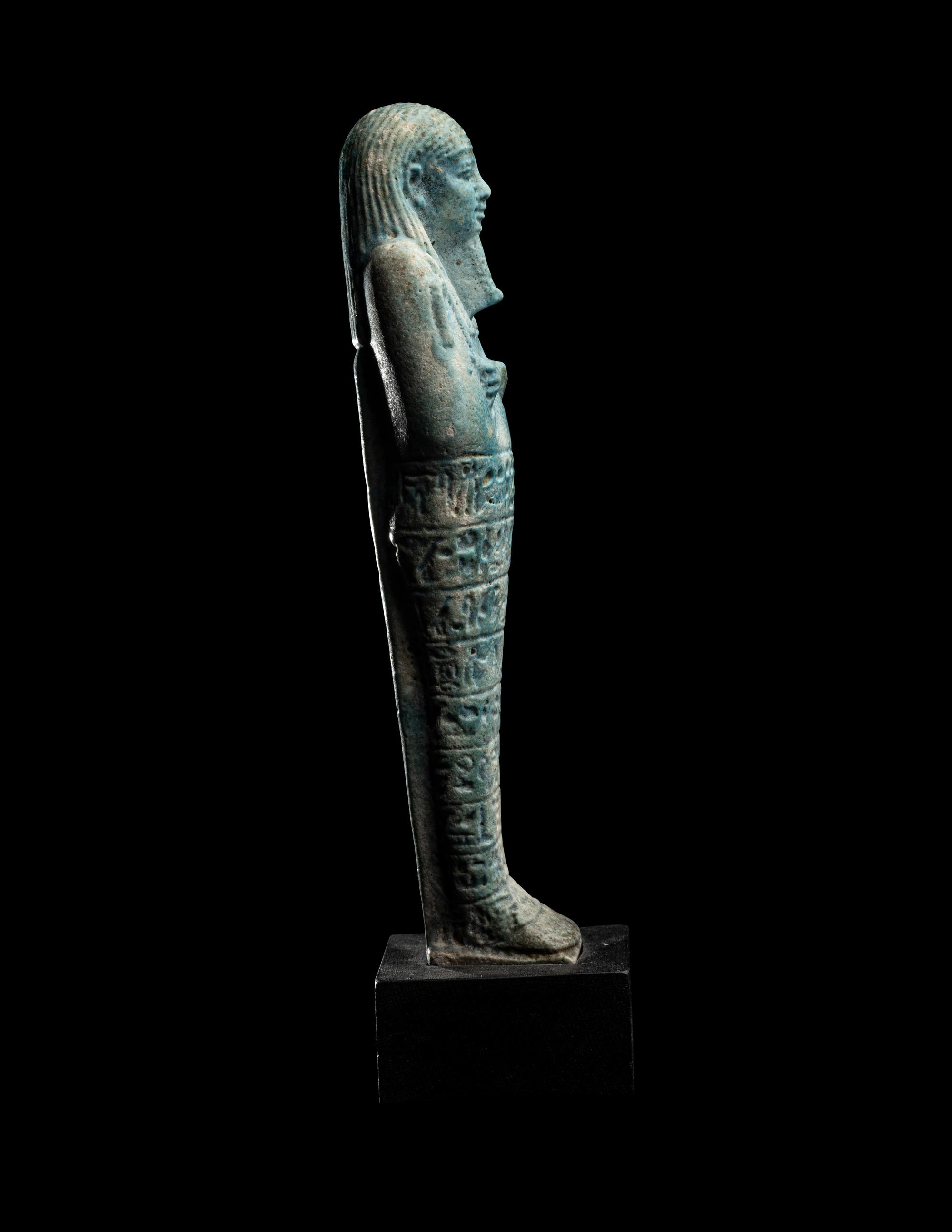 An Egyptian Blue Faience Ushabti