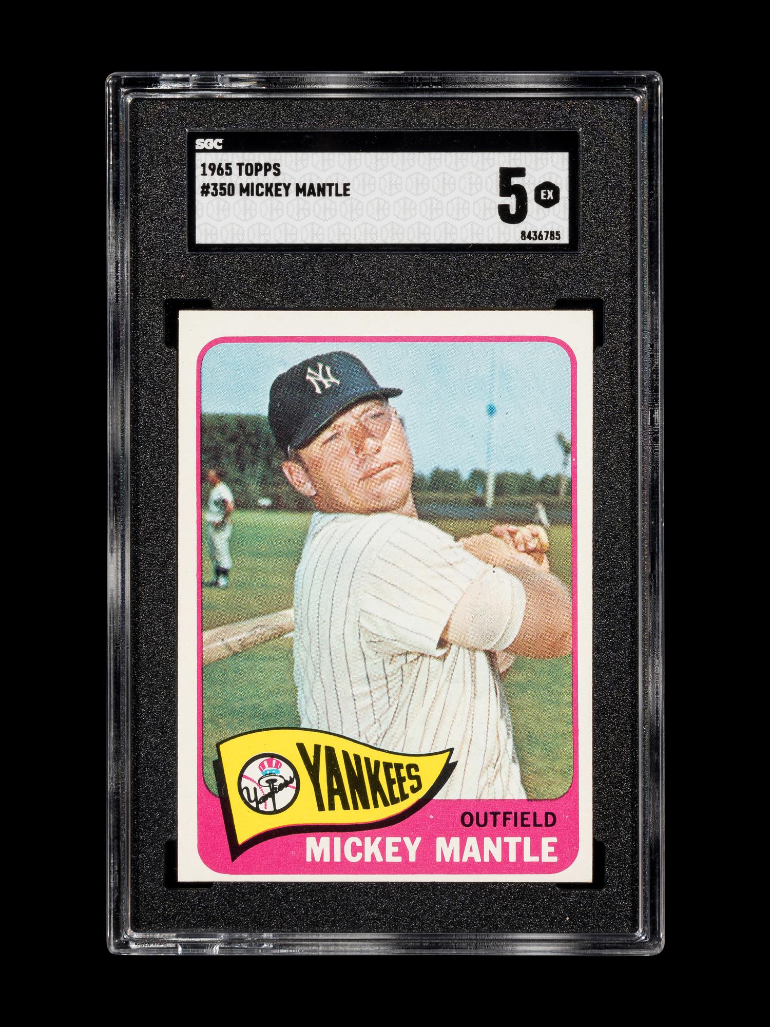 A 1965 Topps Mickey Mantle Baseball Card No. 350 (SGC 5 EX)