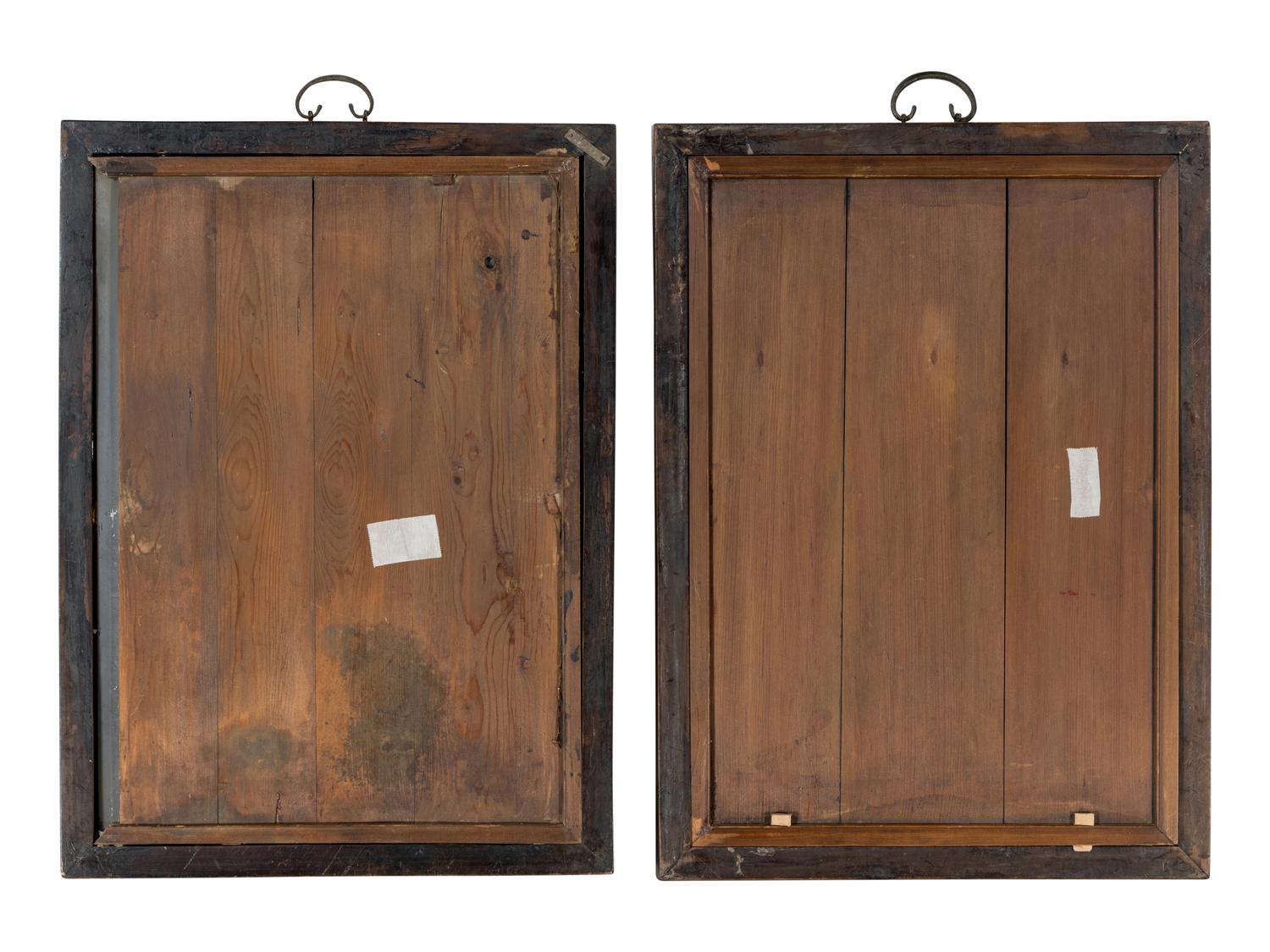 A Pair of Chinese Reverse-Painted Glass Pictures