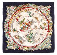An Hermes Silk Scarf, 35 x 35 inches.