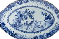 A Pair of Chinese Export Blue and White Porcelain Serving Platters