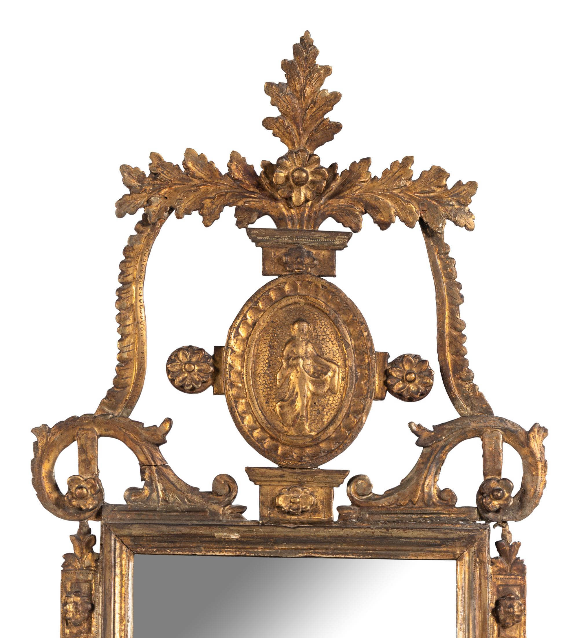 An Italian Neoclassical Style Giltwood Mirror