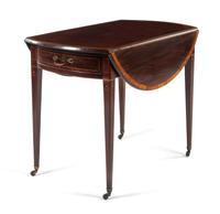 A George III Inlaid Mahogany Pembroke Table Height 28 x width 21 x depth 36 inches. — LATE 19TH/EARLY 20TH CENTURY