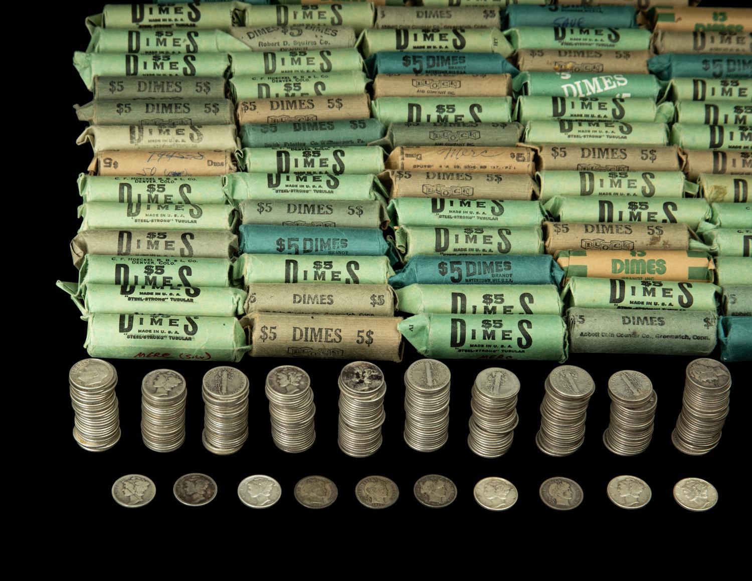 A Large Collection of Pre-1965 10c Coins