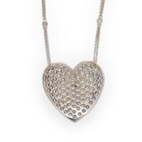 Diamond and White Gold Heart Pendant Necklace