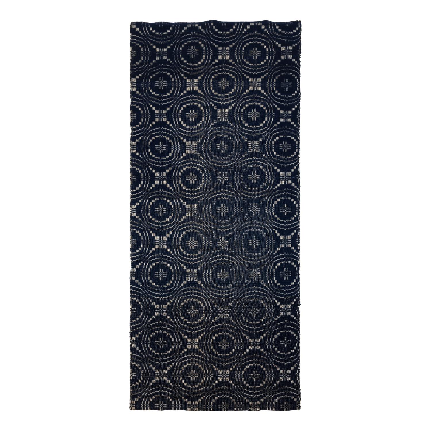 Two Jacquard Woven Cotton and Wool Coverlets