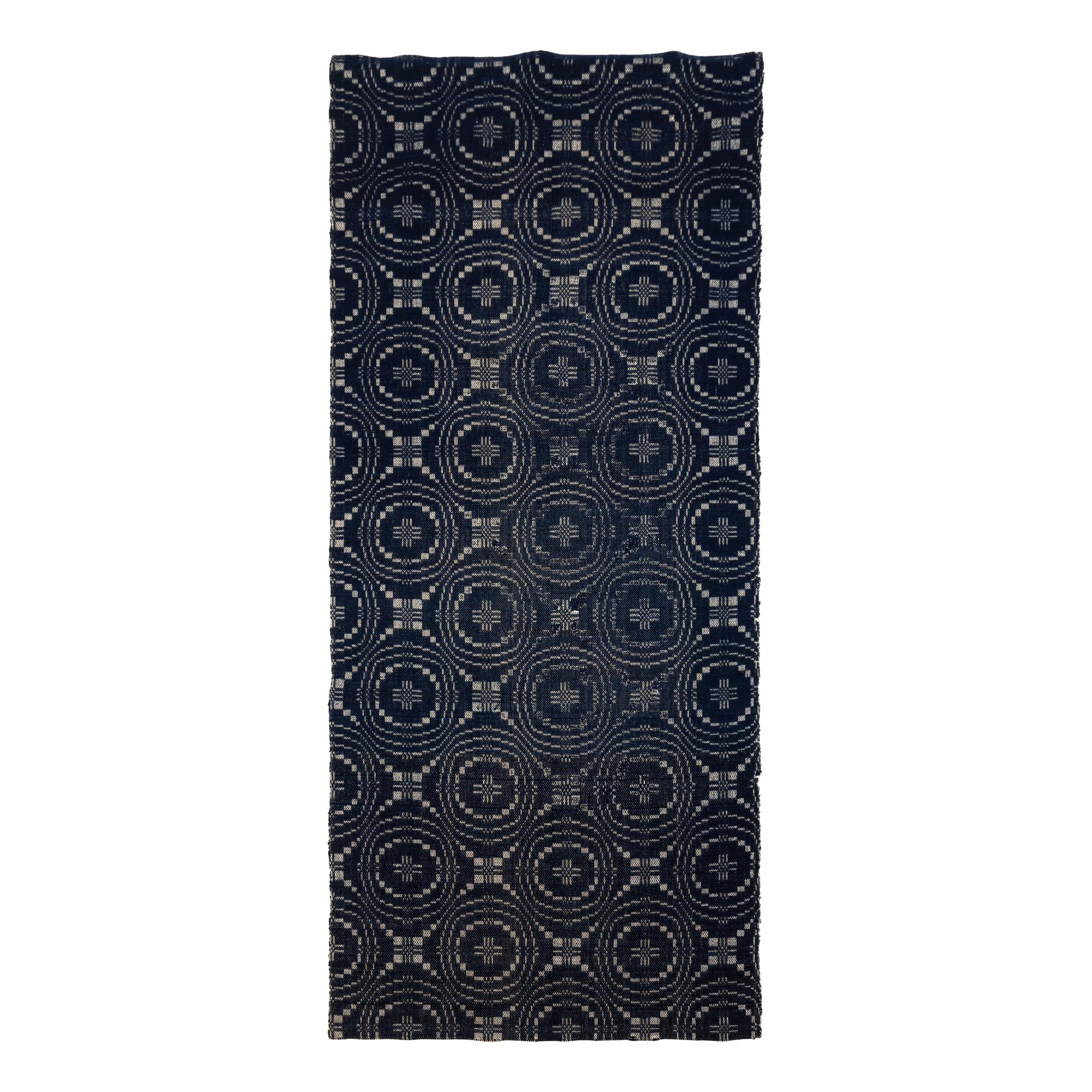 Two Jacquard Woven Cotton and Wool Coverlets