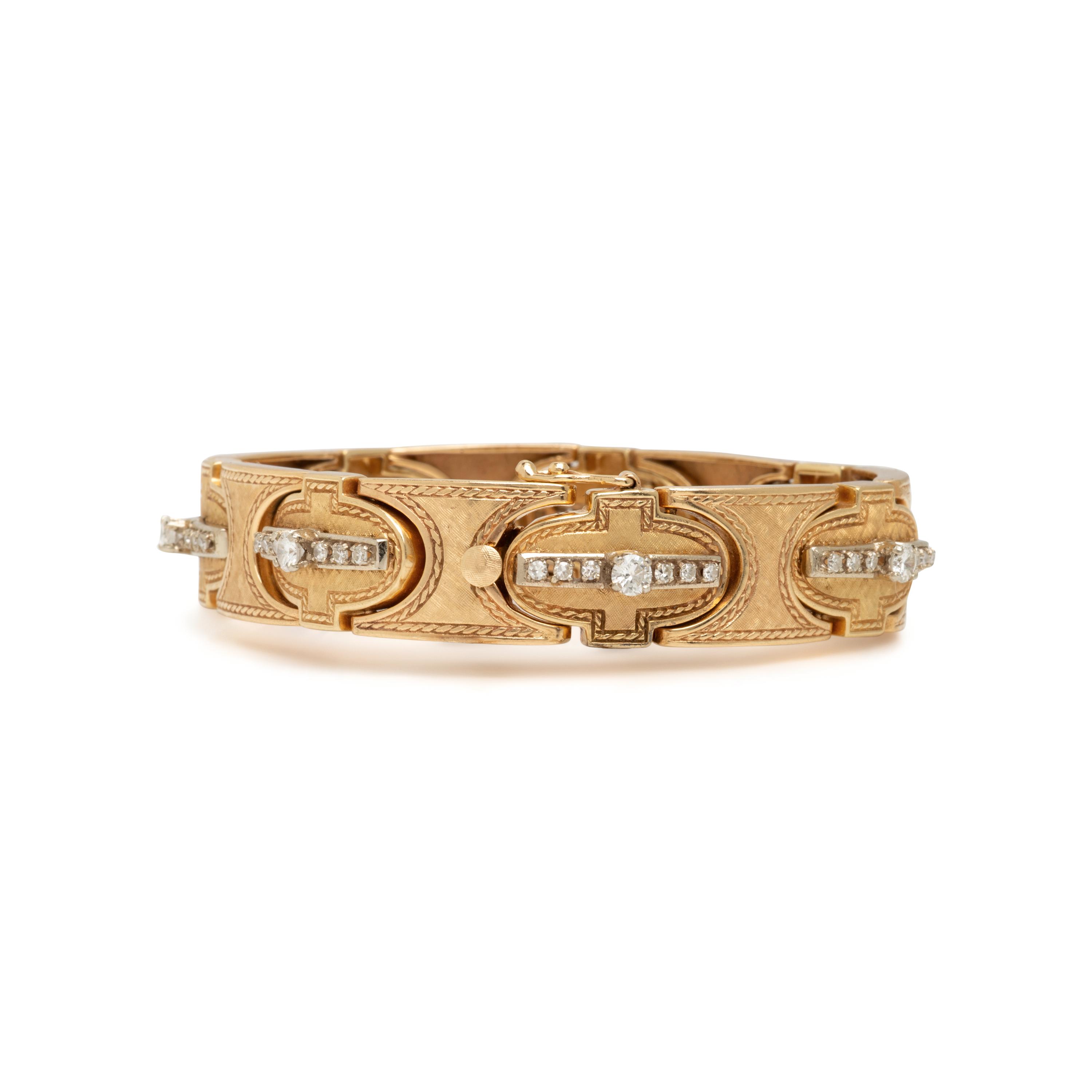 Diamond and Yellow Gold Bracelet