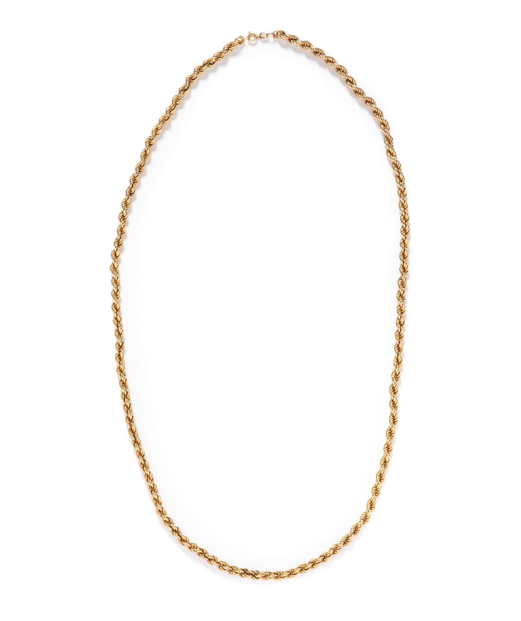 A 14 Karat Yellow Gold Necklace,