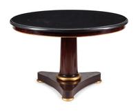 An Empire Style Parcel Gilt Mahogany Marble-Top Center Table