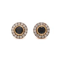 BLACK DIAMOND AND DIAMOND EARRINGS