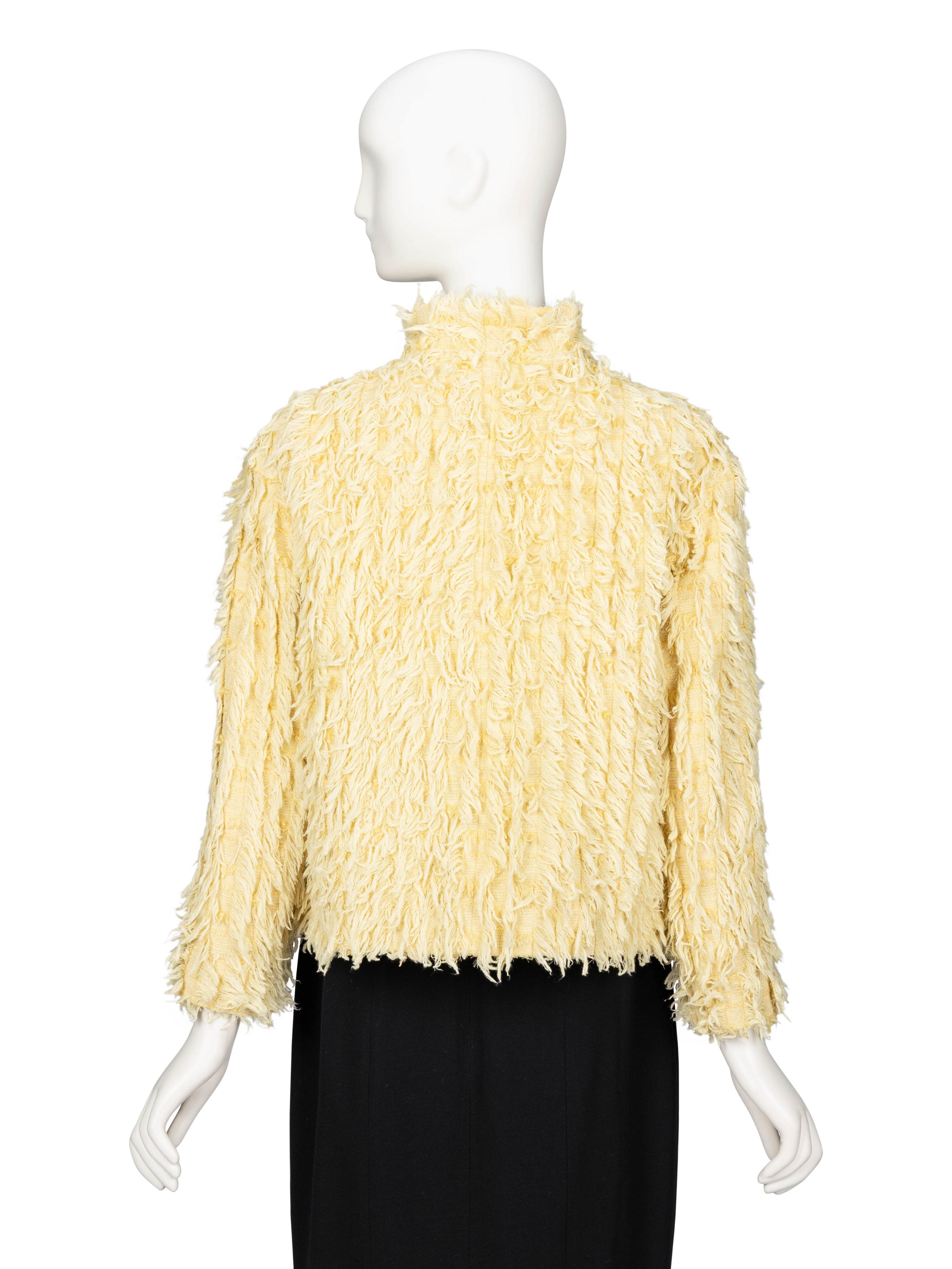 Chanel, Yellow Shaggy Tweed Jacket