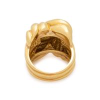 R. STONE, YELLOW GOLD RING