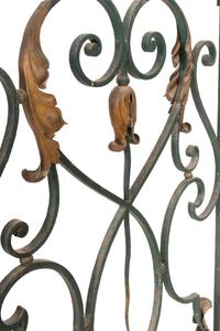 A Belle Époque Painted and Parcel Gilt Wrought Iron Architectural Fragment