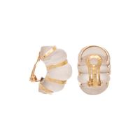 YELLOW GOLD AND ROCK CRYSTAL EARCLIPS